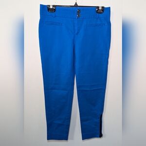 Cartonnier Anthropologie Charlie Ankle Pants Blue Black Zipper Detail Size 4